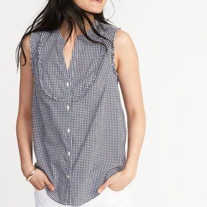 🌿2/$15🌿Gingham ruffle sleeveless blouse